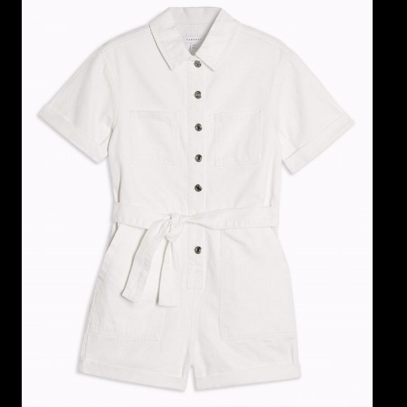 TopShop White Denim Boilersuit - Picture 2 of 4
